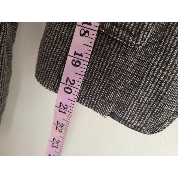 Sava Milano Italy 100% Cotton Plaid Brown Gray Cropped Jacket SMALL 44 Academia - Picture 9 of 9